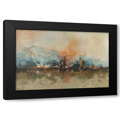 Mountain City Black Modern Wood Framed Art Print by Quintero, Tita