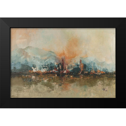 Mountain City Black Modern Wood Framed Art Print by Quintero, Tita