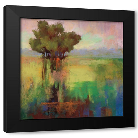 Spring Green Black Modern Wood Framed Art Print by Cassell, Sherri