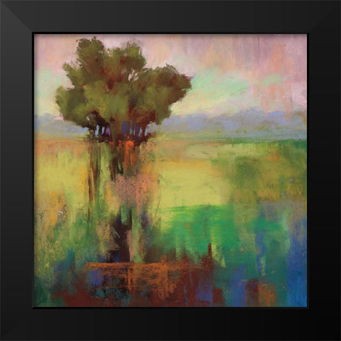 Spring Green Black Modern Wood Framed Art Print by Cassell, Sherri