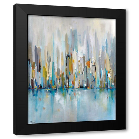City Beat Black Modern Wood Framed Art Print by Jackson, Victoria