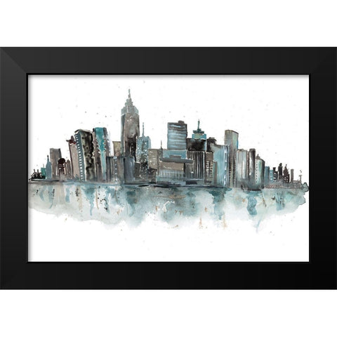 Downtown Black Modern Wood Framed Art Print by Meyers, Rebecca