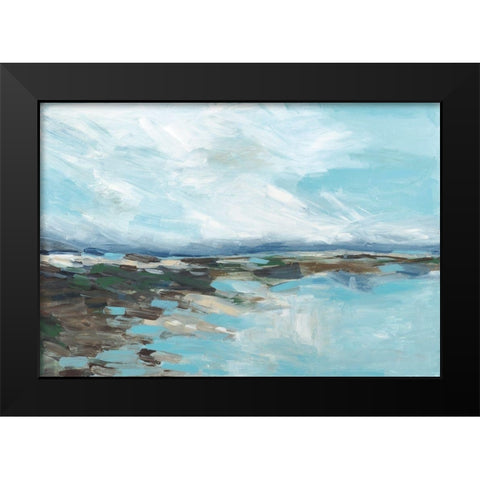 Somewhere On The Beach Black Modern Wood Framed Art Print by Pasion, Wani