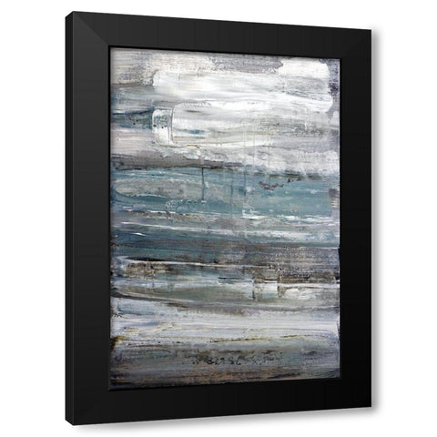 Touch Of Teal Black Modern Wood Framed Art Print by Snow, Aerial