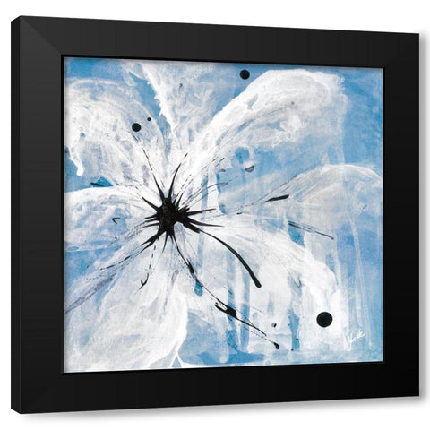 Indigo Bloom II Black Modern Wood Framed Art Print with Double Matting by St. Amant, Yvette