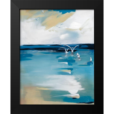 Coastal Blues Black Modern Wood Framed Art Print by Fitzsimmons, A.