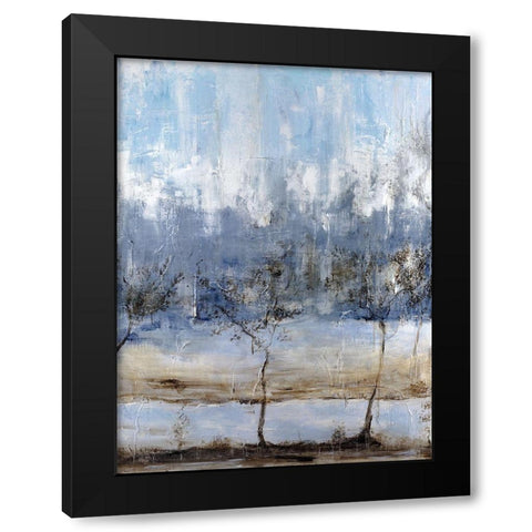 Anchored In Blue I Black Modern Wood Framed Art Print with Double Matting by Kadmiri, Aziz