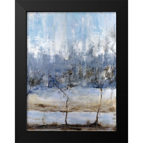 Anchored In Blue I Black Modern Wood Framed Art Print by Kadmiri, Aziz