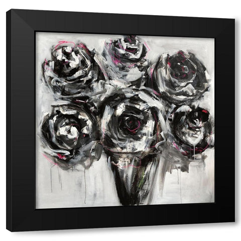Black Roses Black Modern Wood Framed Art Print by Bell, Emma