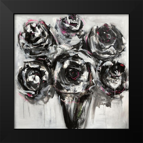 Black Roses Black Modern Wood Framed Art Print by Bell, Emma