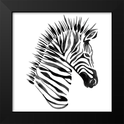 Zebra Black Modern Wood Framed Art Print by Billinghurst, Marina