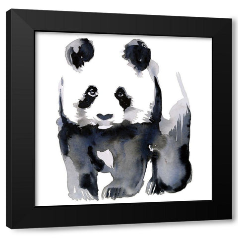 Panda Black Modern Wood Framed Art Print by Billinghurst, Marina