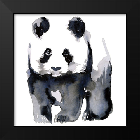 Panda Black Modern Wood Framed Art Print by Billinghurst, Marina