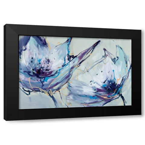 Blooms In Lilac Black Modern Wood Framed Art Print with Double Matting by Fitzsimmons, A.