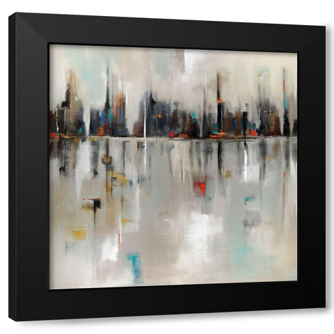 Harbor Town Black Modern Wood Framed Art Print with Double Matting by Jackson, Victoria