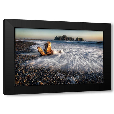 Back Splash Black Modern Wood Framed Art Print by Burt, D.