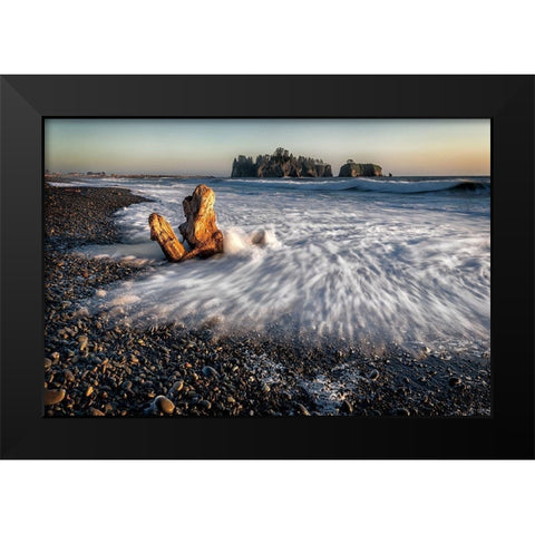 Back Splash Black Modern Wood Framed Art Print by Burt, D.