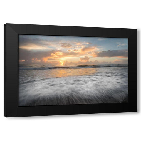 Pale Sunrise Black Modern Wood Framed Art Print with Double Matting by Burt, D.