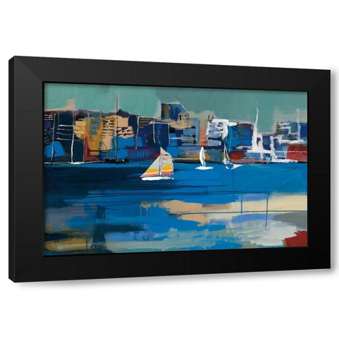 Sunday Sail Black Modern Wood Framed Art Print with Double Matting by Fitzsimmons, A.