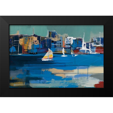 Sunday Sail Black Modern Wood Framed Art Print by Fitzsimmons, A.