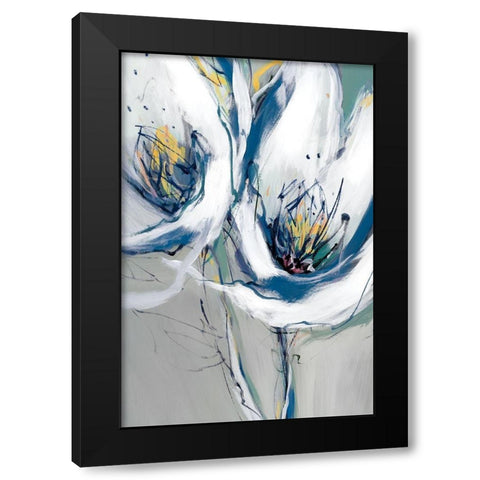 Seafoam Blooms I Black Modern Wood Framed Art Print with Double Matting by Fitzsimmons, A.