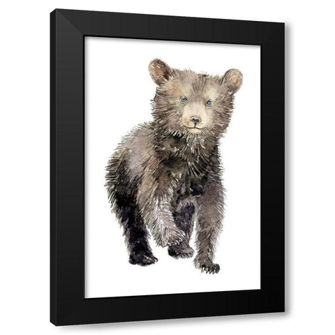 Baby Bear Black Modern Wood Framed Art Print by Markelova, Elena