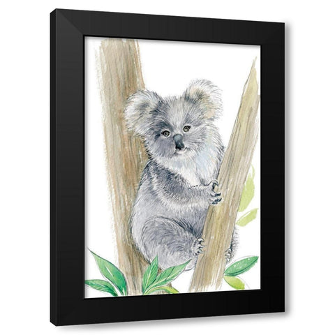 Baby Koala Black Modern Wood Framed Art Print by Markelova, Elena