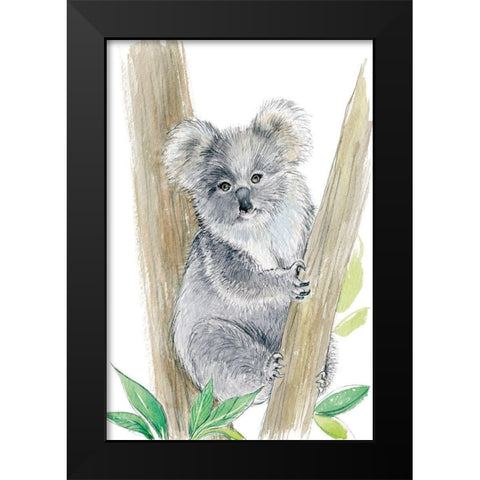 Baby Koala Black Modern Wood Framed Art Print by Markelova, Elena