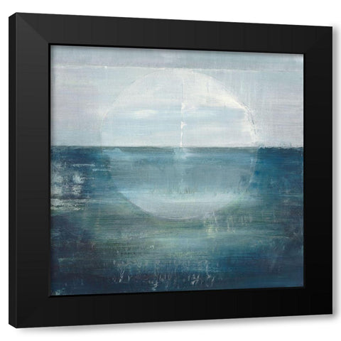 Lunar Echo Black Modern Wood Framed Art Print with Double Matting by Ross, Heather
