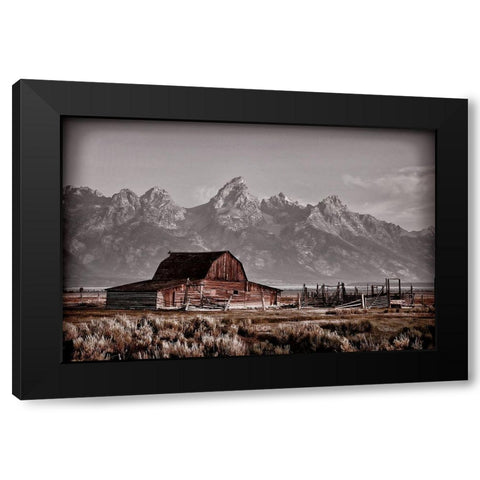 John Moutlon Barn Black Modern Wood Framed Art Print by Smith, Ken