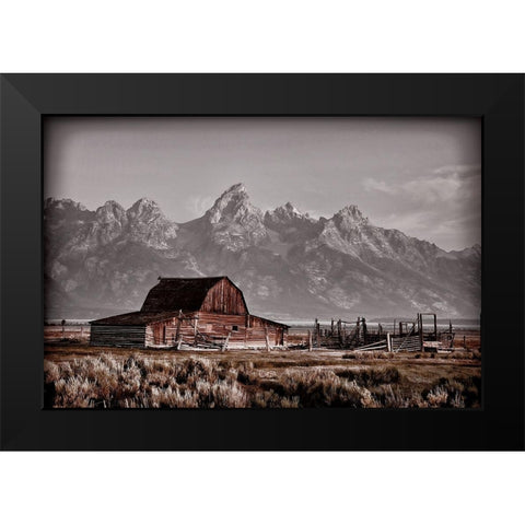 John Moutlon Barn Black Modern Wood Framed Art Print by Smith, Ken