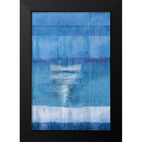 Blue Boat Black Modern Wood Framed Art Print by Wiley, Marta G.