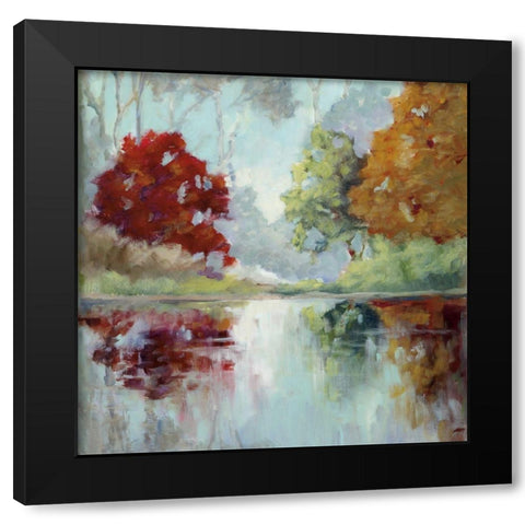 Morning Mist Black Modern Wood Framed Art Print by Mary Parker Buckley