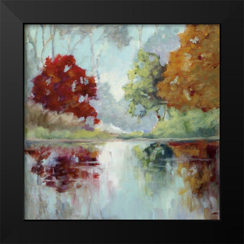 Morning Mist Black Modern Wood Framed Art Print by Mary Parker Buckley