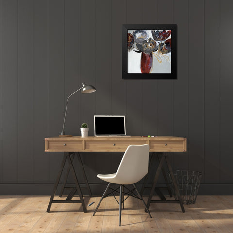 Ruby and Grey Black Modern Wood Framed Art Print by Fitzsimmons, A.