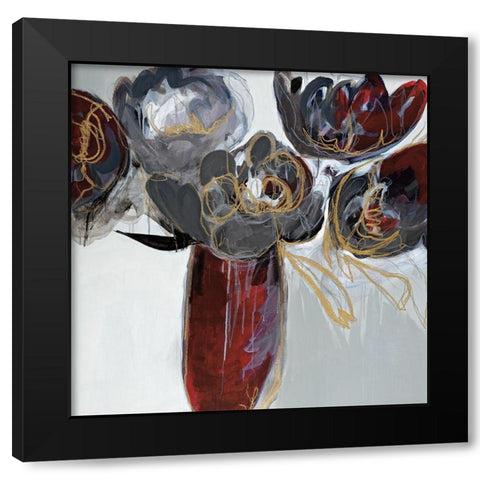 Ruby and Grey Black Modern Wood Framed Art Print by Fitzsimmons, A.