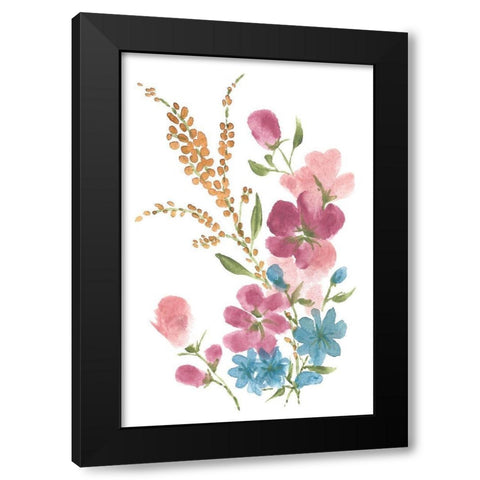 Boho Flower Bouquet I Black Modern Wood Framed Art Print with Double Matting by St. Amant, Yvette