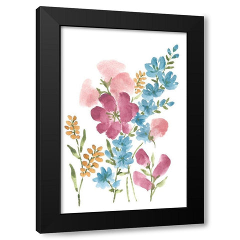 Boho Flower Bouquet II Black Modern Wood Framed Art Print with Double Matting by St. Amant, Yvette
