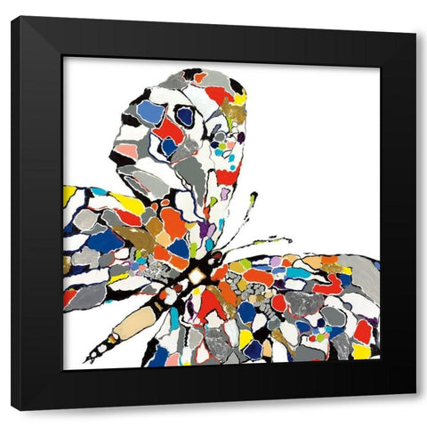 Papillon In Silver Black Modern Wood Framed Art Print by Kadmiri, Aziz