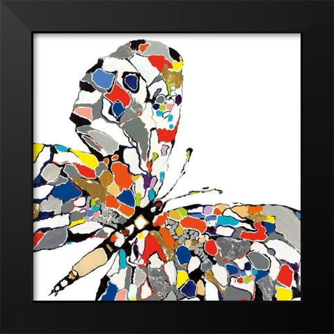 Papillon In Silver Black Modern Wood Framed Art Print by Kadmiri, Aziz