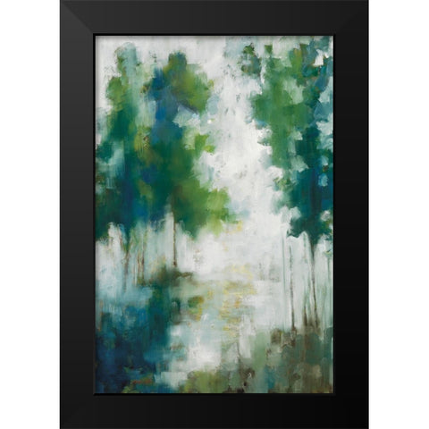Lakehouse Trees Black Modern Wood Framed Art Print by Ellens, Jacqueline