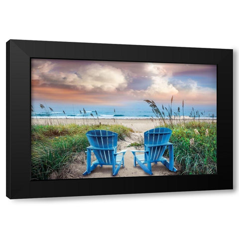 Shore Seats Black Modern Wood Framed Art Print by Celebrate Life Gallery