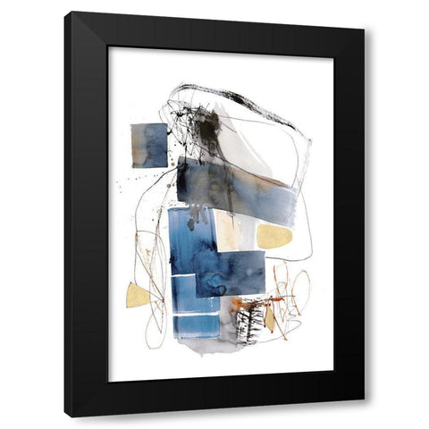 Blue Buzz I Black Modern Wood Framed Art Print by Barnes, Natasha