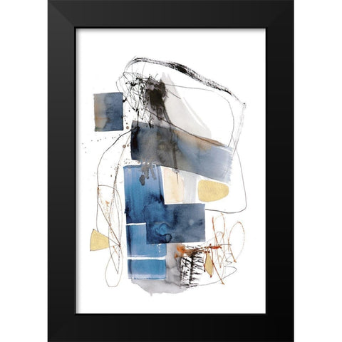 Blue Buzz I Black Modern Wood Framed Art Print by Barnes, Natasha