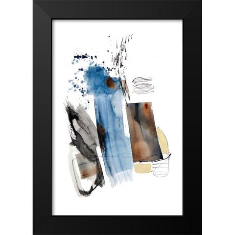 Blue Buzz III Black Modern Wood Framed Art Print by Barnes, Natasha