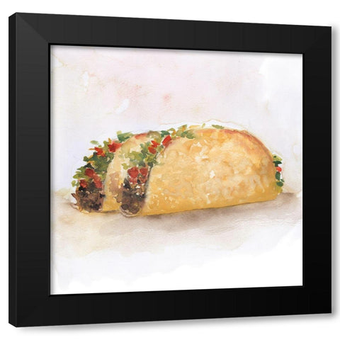 Taco Black Modern Wood Framed Art Print by Studio Pasion-Fox