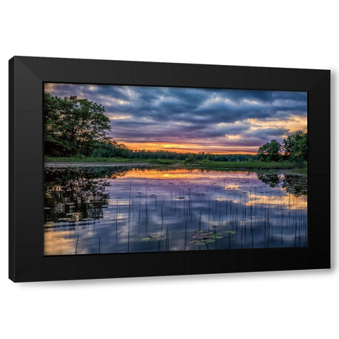 Sunset Reflections Black Modern Wood Framed Art Print by Howarth, Gail