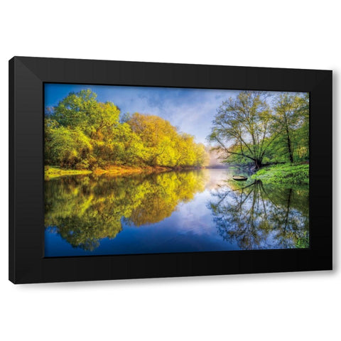 River Beauty Black Modern Wood Framed Art Print with Double Matting by Celebrate Life Gallery