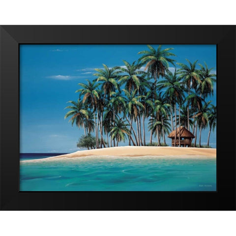 Tiki Time Black Modern Wood Framed Art Print by Peters, Ron
