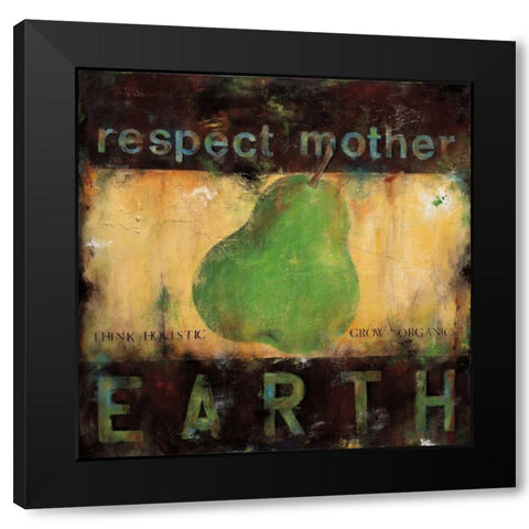 Respect Mother Earth Black Modern Wood Framed Art Print with Double Matting by Pasion, Wani